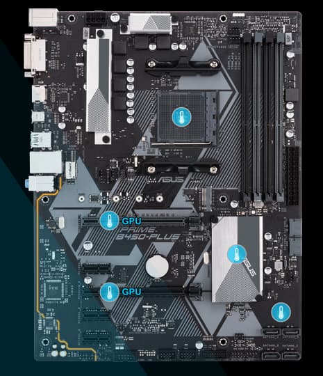 an illustration of temperature sources of the motherboard