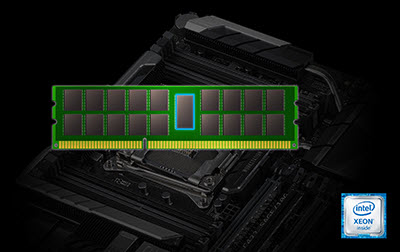 RAM graphic over the server motherboard image