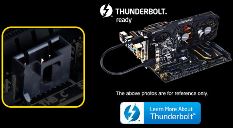 gigabyte motherboard thunderbolt add in card connector