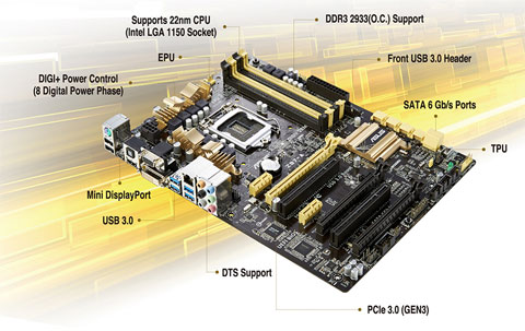 Asus Z87M-PLUS Motherboard Z87 LGA1150 USB3 SATA3 Intel DDR3  MicroATX 