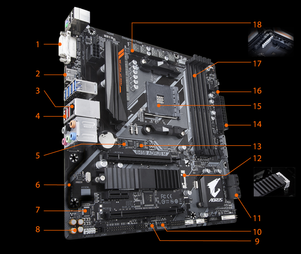 Gigabyte b450m схема