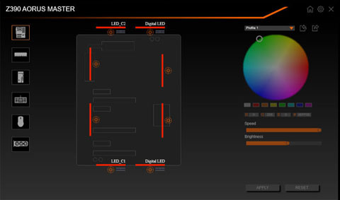 Screenshot of RGB Fusion 2.0 software 