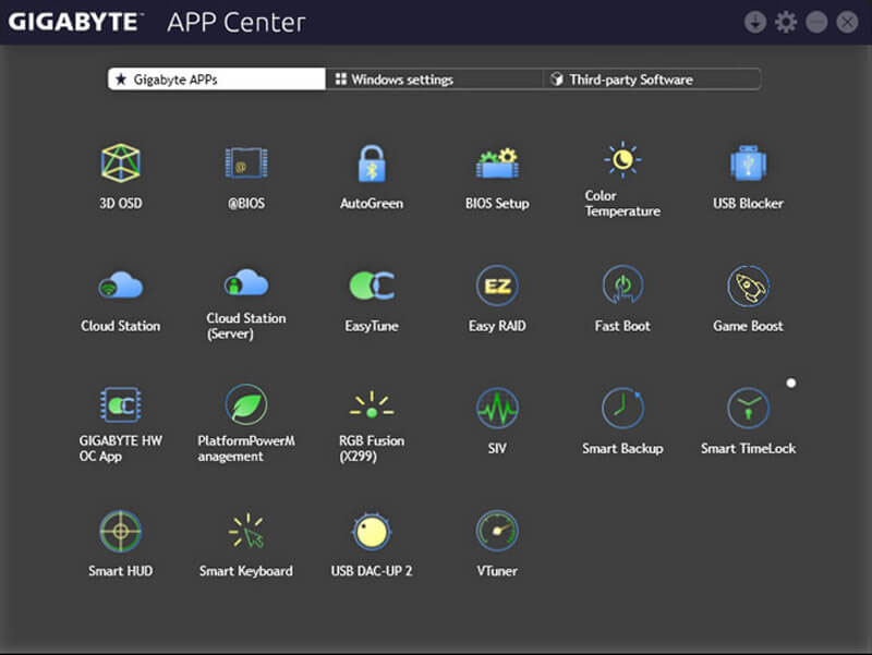  Screenshot of the App center  