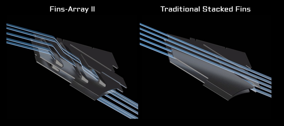 different between fins-Array and traditional stacked fins