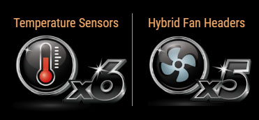 temperature sensors and hybrid fan headers icon