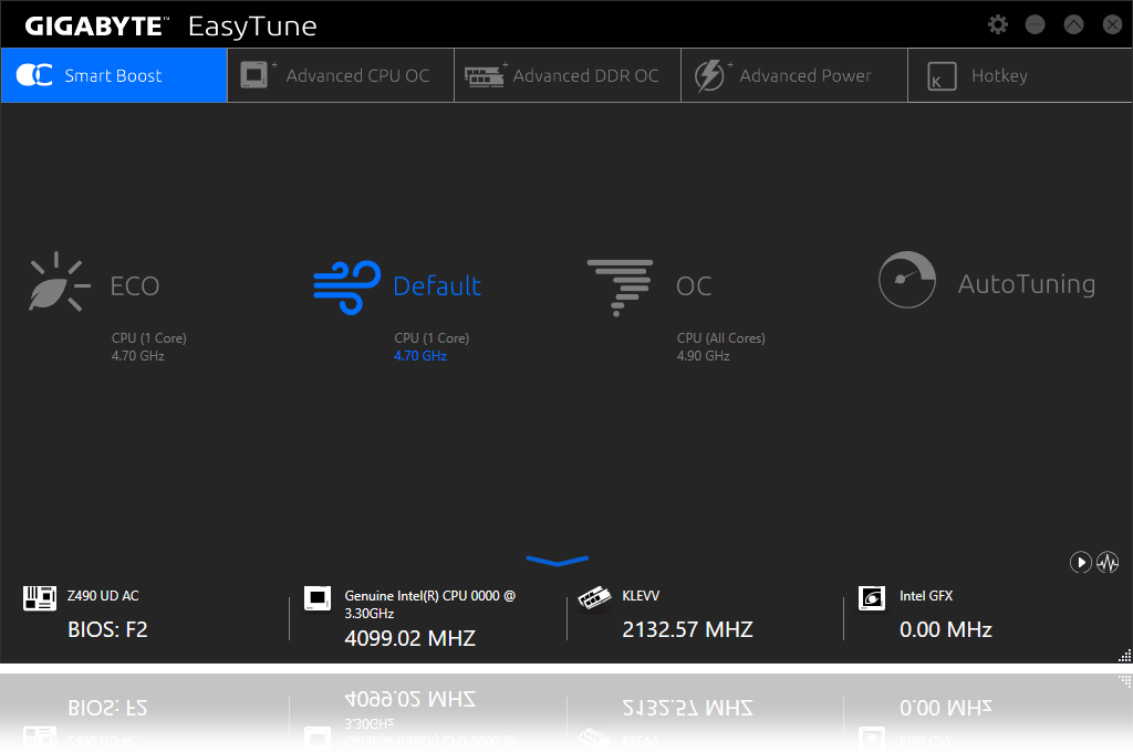 software_easytune, a screenshot of easytune
