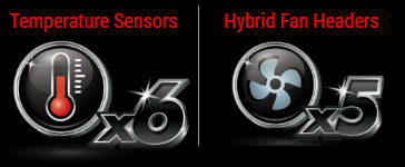 temperature sensors and hybrid fan headers icon