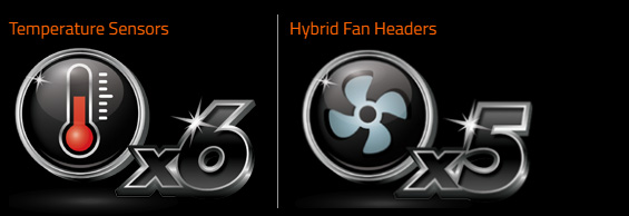 temperature sensors and hybrid fan headers icon