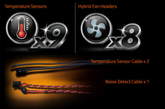 temperature sensors and hybrid fan headers icon