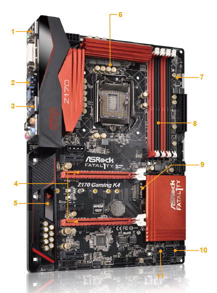 Asrock Asrock Fatal1ty Gaming Z170 Gaming K4 Lga 1151 Atx Intel Motherboard Newegg Com