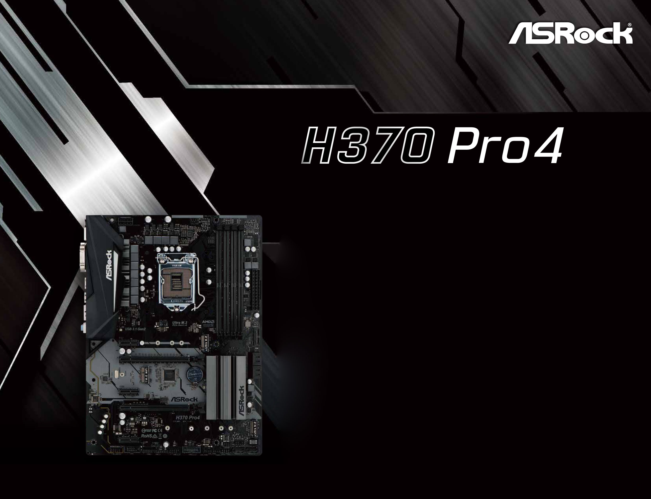 ASRock H370 Pro4 LGA 1151 (300 Series) ATX Intel Motherboard 