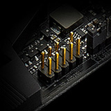 Gold audio connector on the ASRock X470 Motherboard