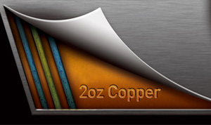 ASRock X470's 2oz copper PCB layered graphic