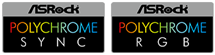 ASRock POLYCHROME SYNC and ASROCK POLYCHROME RGB logos