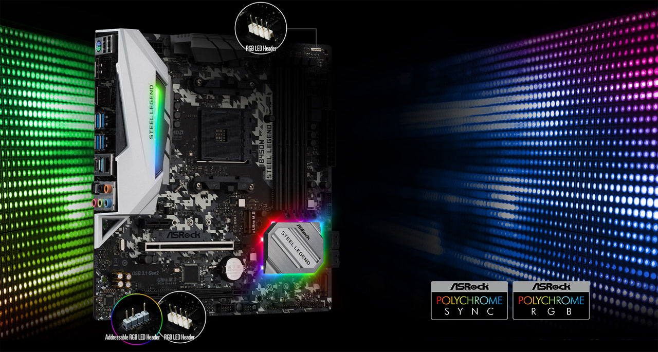 asrock b450m steel legend rgb control