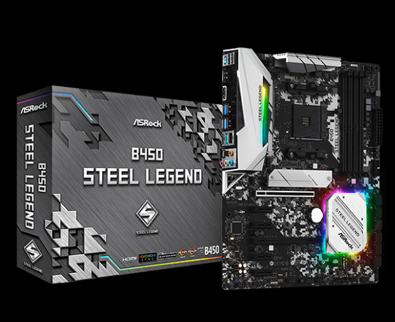 ASRock B450 Motherboard and Its Product Box