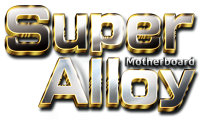 Super Alloy Motherboard text and graphics