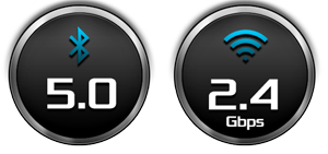 Bluetooth 5.0 and 2.4Gbps WiFi Icon