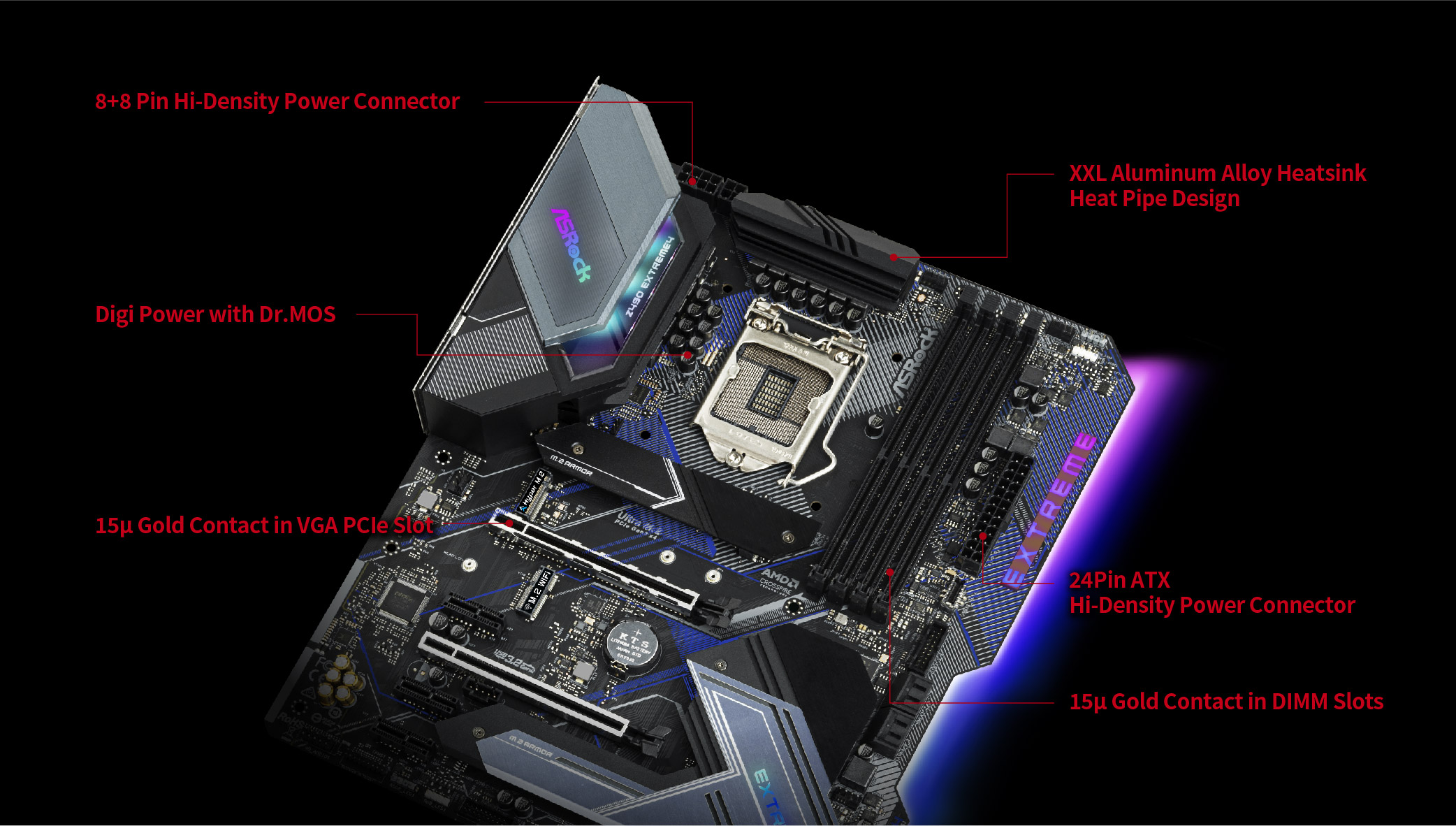 top side of the motherboard