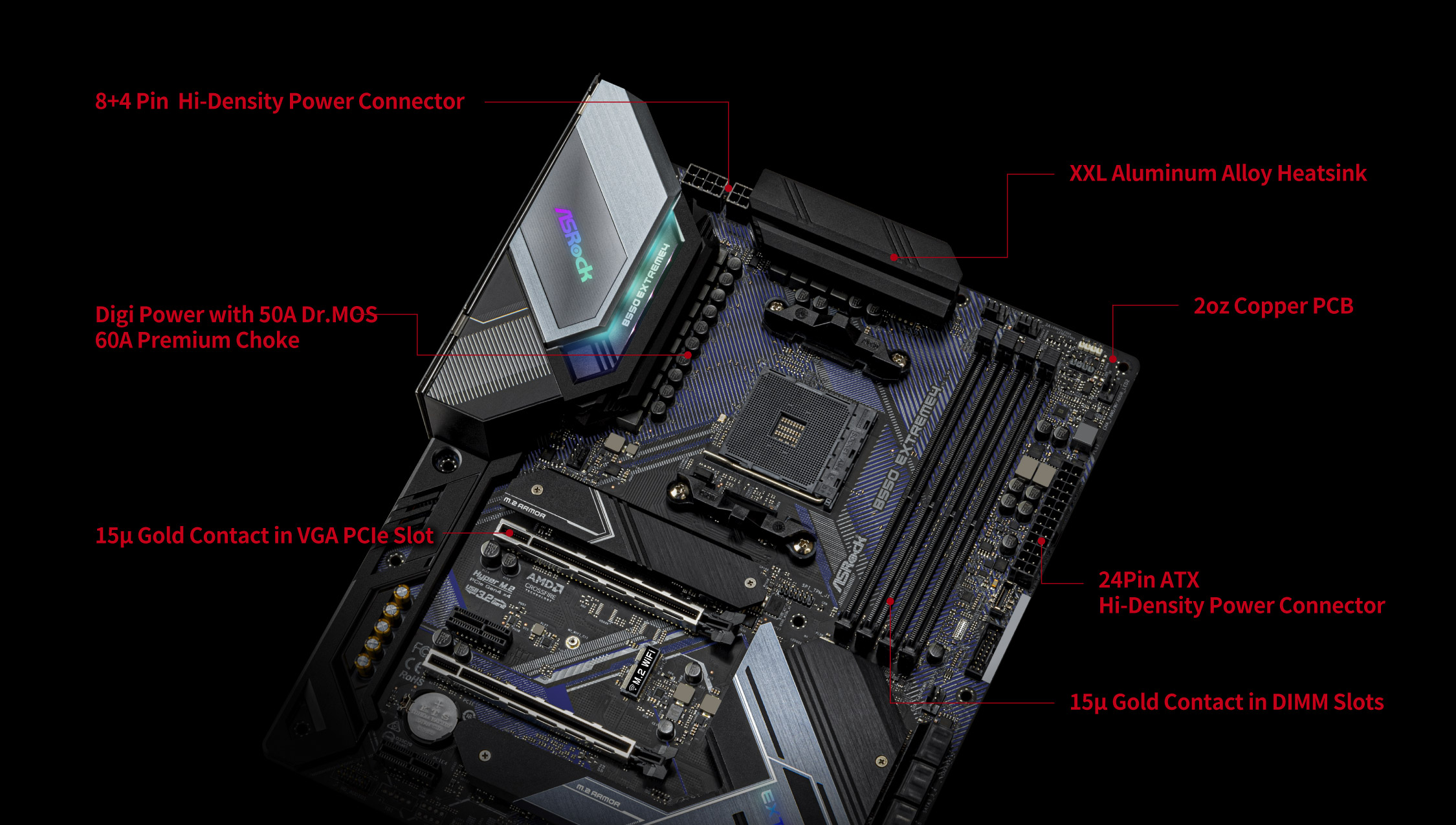 top side of the motherboard