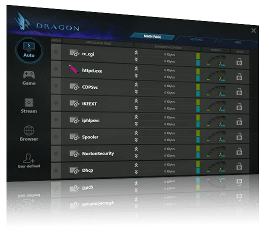 screenshot of Dragon2.5GLAN-UI