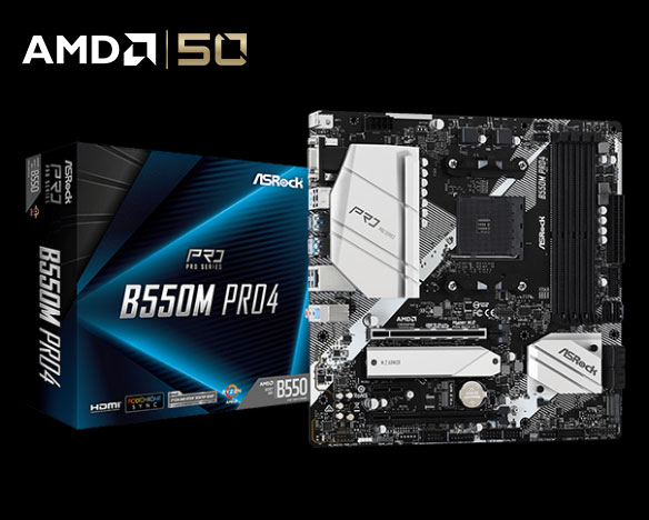 ASRock B550M PRO4 AM4 AMD B550 SATA 6Gb/s Micro ATX AMD