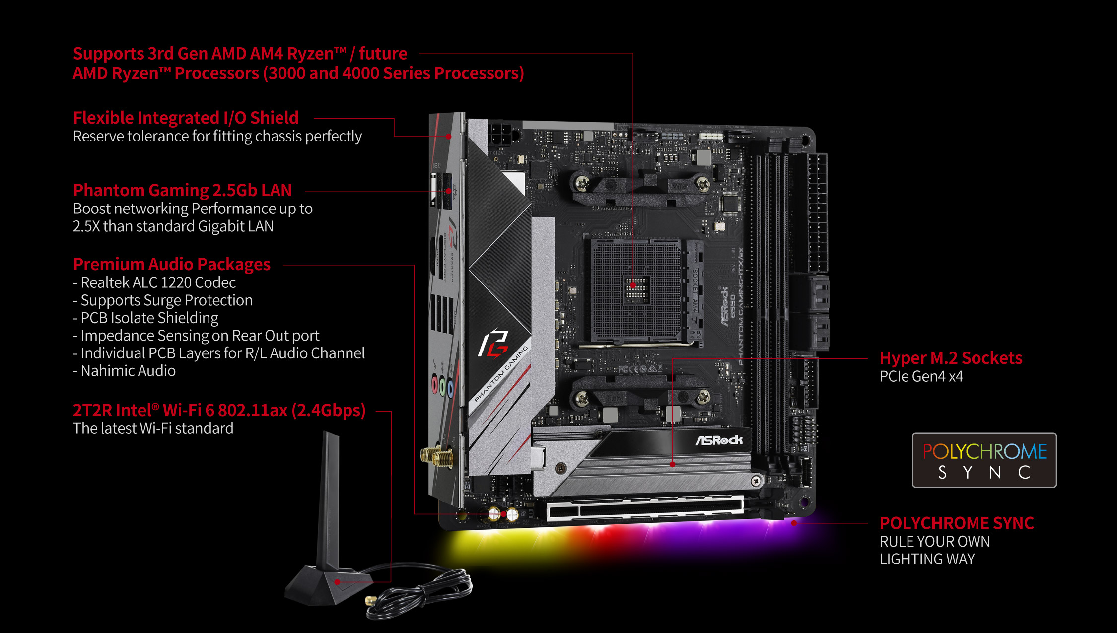 left side of the motherboard
