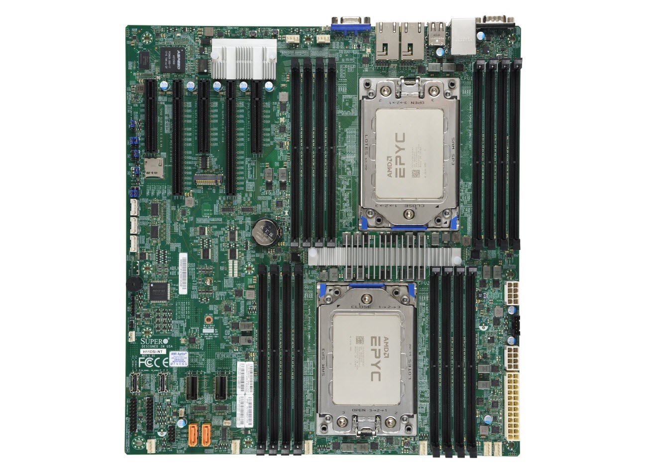 SUPERMICRO MBD-H11DSI-NT Mainboard, Factory Installed with 2 x AMD EPYC  Rome 64 Cores 7702 CPU