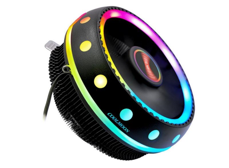 Coolmoon RGB Cooling PC Fans CPU Cooler Radiator DC 12V 3Pin Colorful