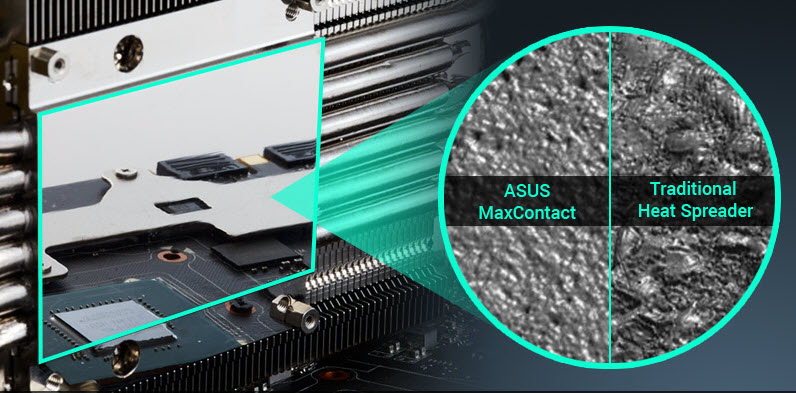 comparison between MaxContact and traditional heat spreaders