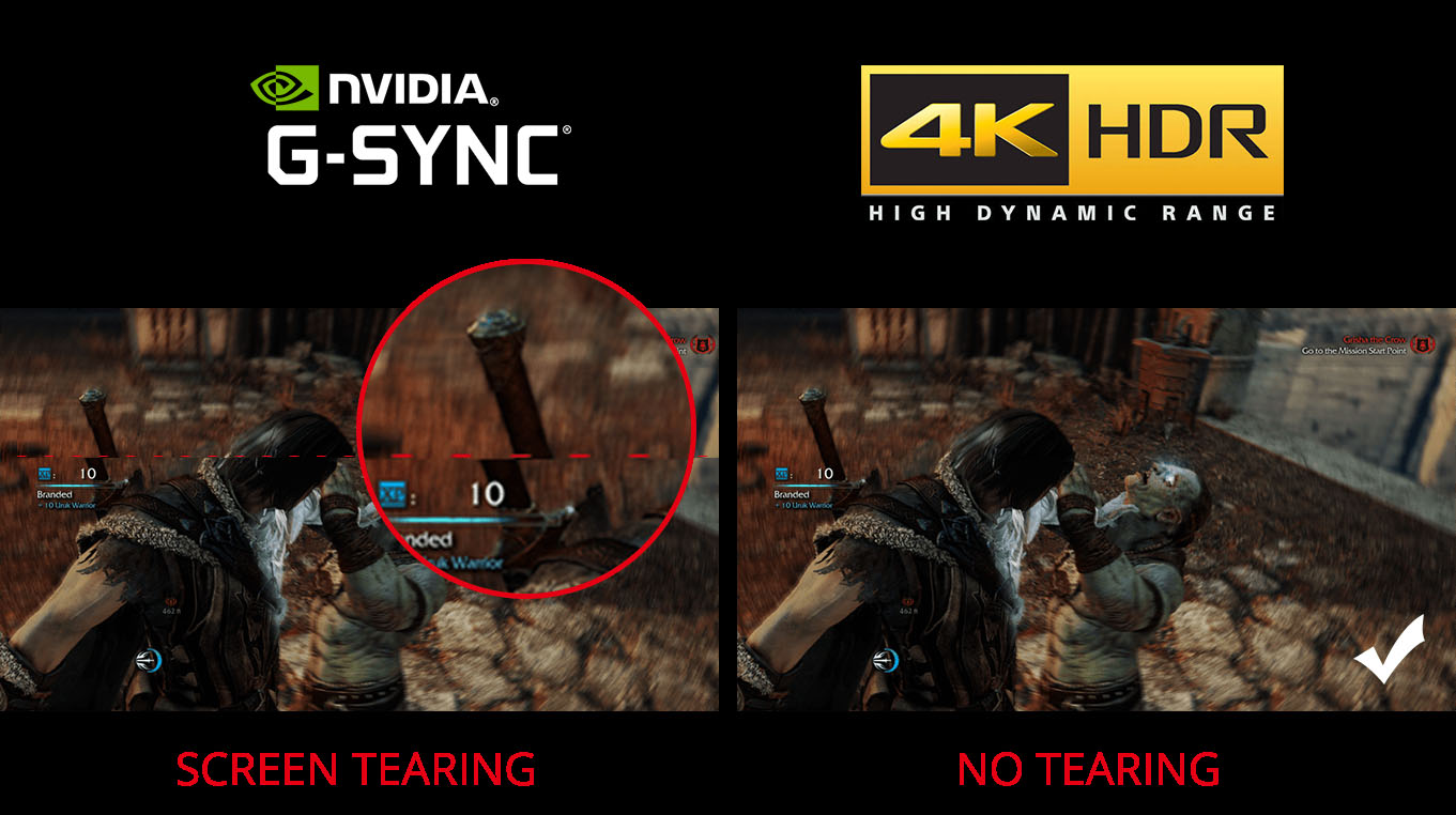 a comparison of screen tearing and no tearing