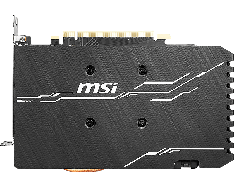 The back of the MSI GTX 1660 Ti VENTUS XS OC graphics card