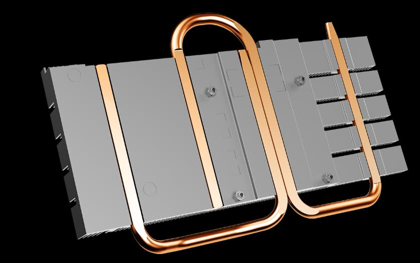 close look at the copper baseplate