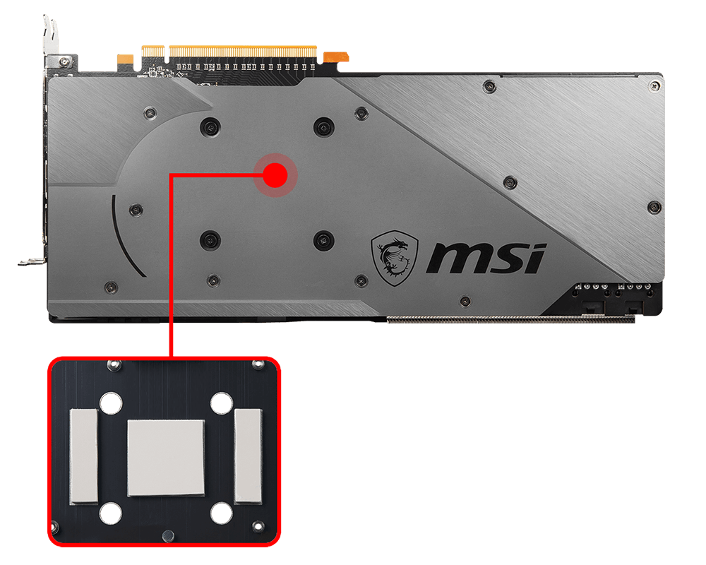  back of MSI RX5600-gaming Video Card