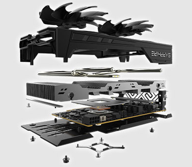 SAPPHIRE PULSE Radeon RX 5500 XT DirectX Special Edition facing forward