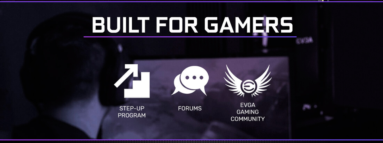 Step-up icon and forums icon and EVGA gaming conmmunity icon