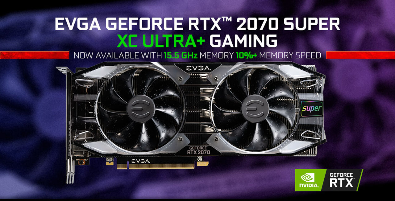 EVGA GeForce RTX 2070 Super XC ULTRA+ Gamings face forward