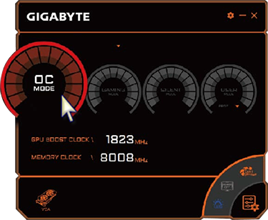 GIGABYTE OC MODE Software Window