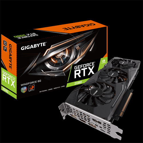 GIGABYTE GeForce RTX 2080 WINDFORCE 8G Graphics Card, 3 x 