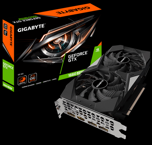 GeForce GTX 1660 SUPER OC 6G Graphics Card and it's Product Box