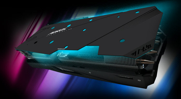 backplate of AORUS Radeon RX 5700 XT 8G