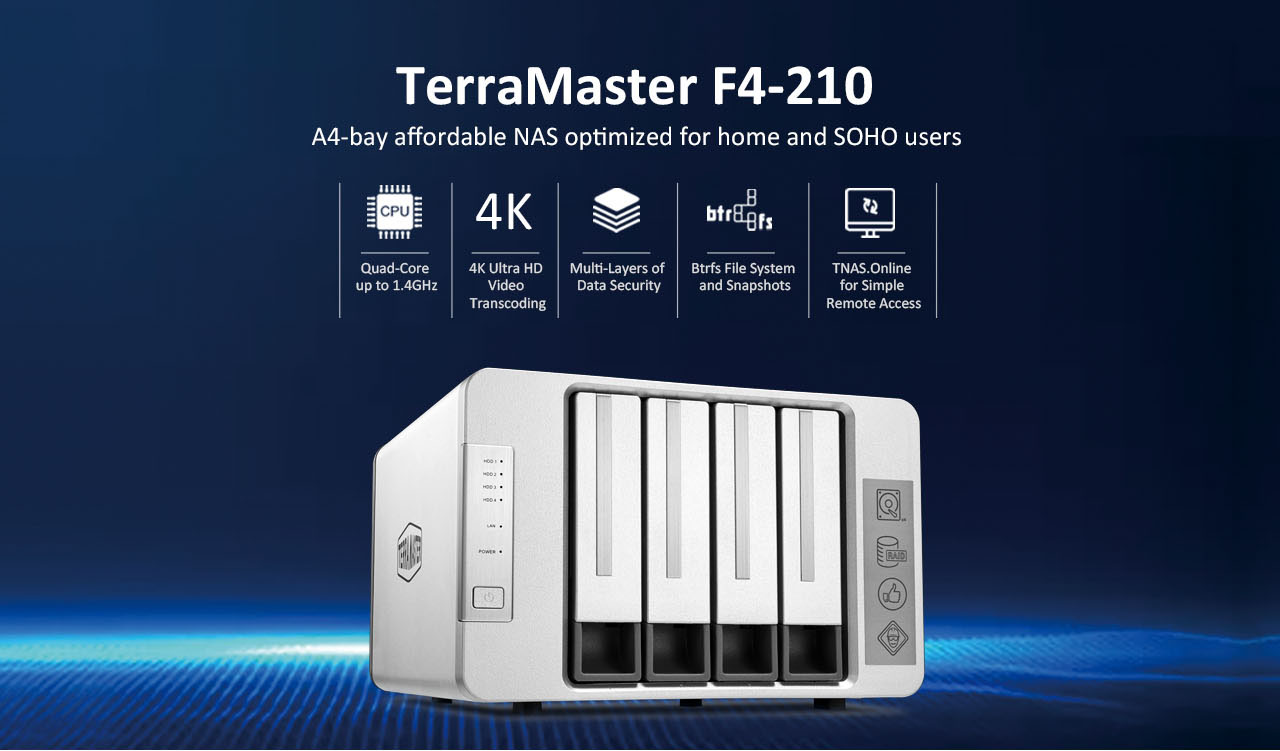 TerraMaster F4-210 4-Bay NAS Network Attached Storage - Newegg.com