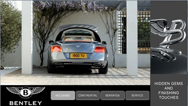 4K Display Showing a Bentley Ad