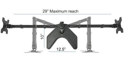 Vivo Dual Monitor Articulating Desk Stand Mount Adjule Fits Vivo Dual Monitor Articulating Desk Stand Mount V002f
