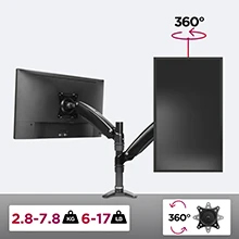 Duronic DM552 Spring Double Twin LCD LED Sprung Desk Mount Arm Monitor