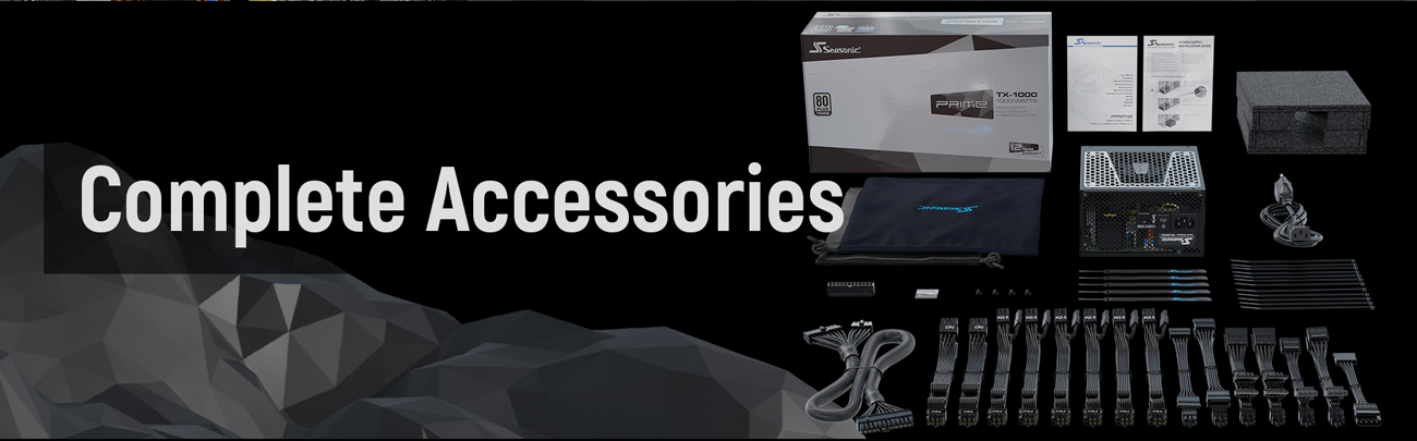 Seasonic PRIME Full Modular, Fan Control in Fanless, Silent, and Cooling Mode complete accessories