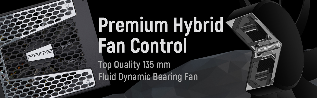 Seasonic PRIME Full Modular, Fan Control in Fanless, Silent, and Cooling Mode side view Seasonic GX-850 80+ Gold