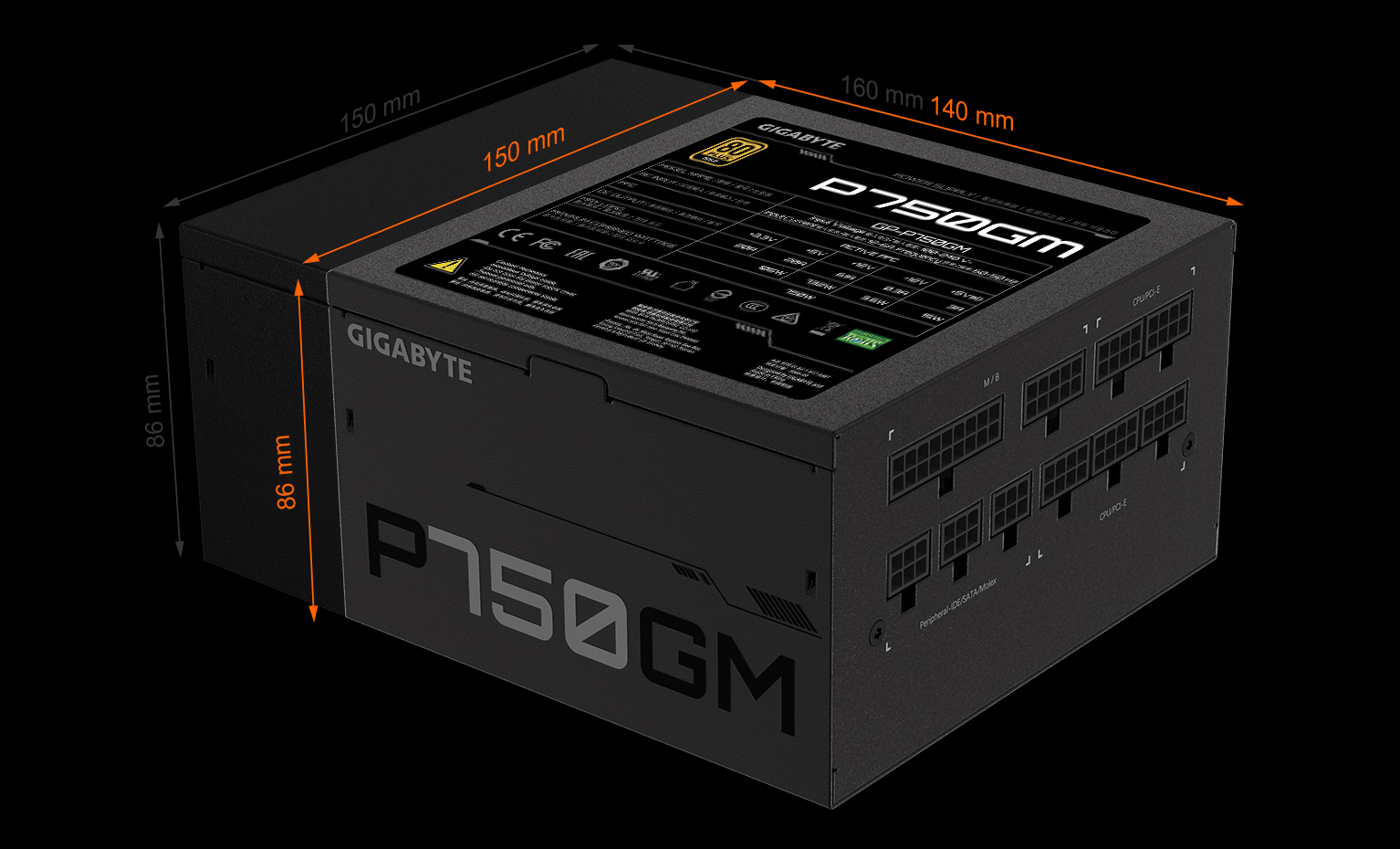 GIGABYTE GP-P750GM Power Supply