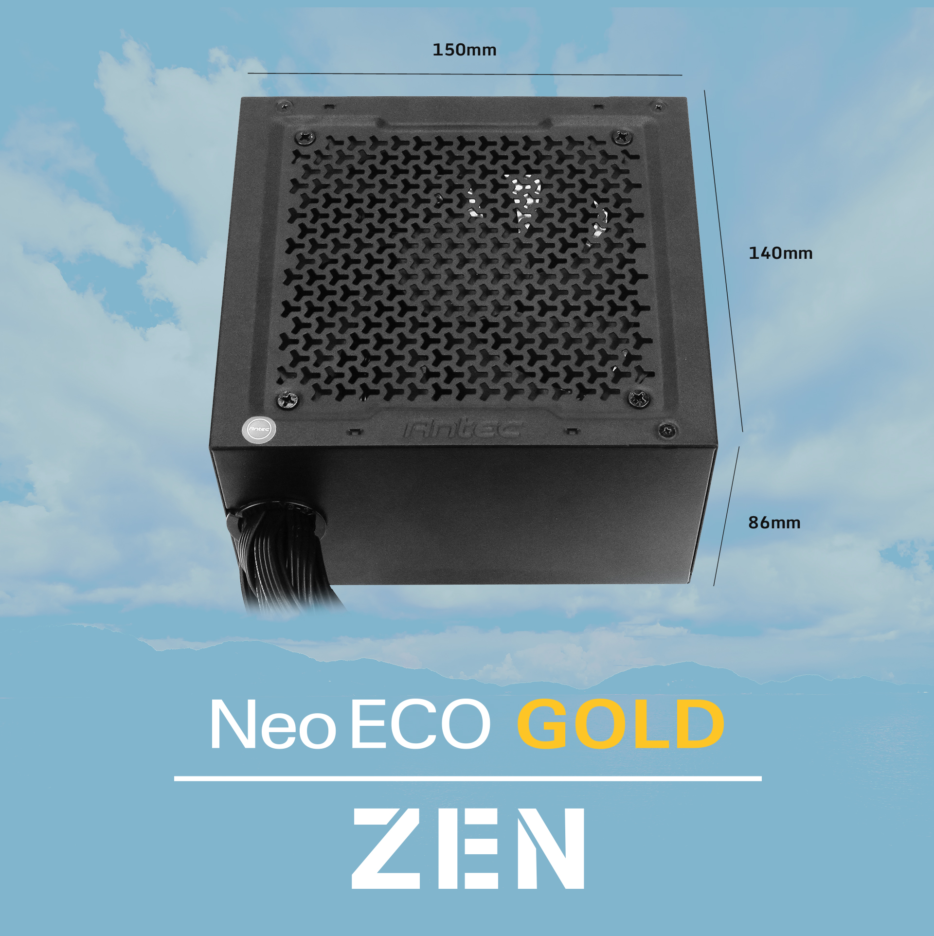 Antec NeoECO Gold ZEN Series NE700G ZEN Power Supply length, width and height