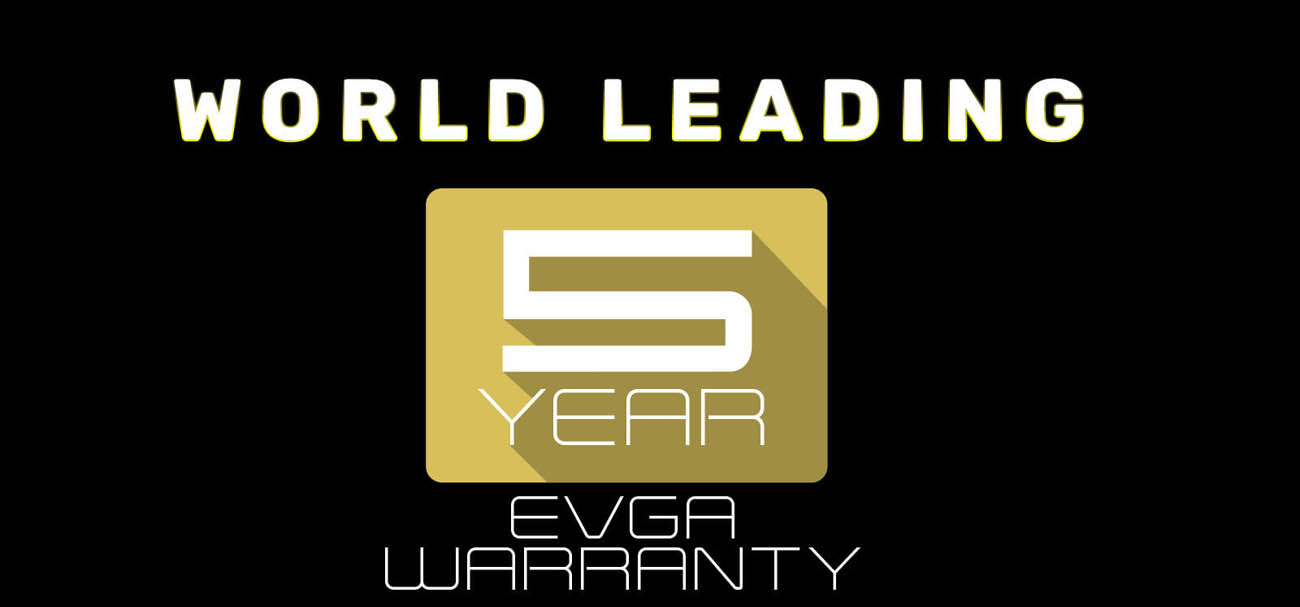 World leading EVGA warranty and support for 5 years icon